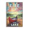 Stupell Industries Life At Lake with Canoe Framed Giclee Wall Art Design by Geoff Allen